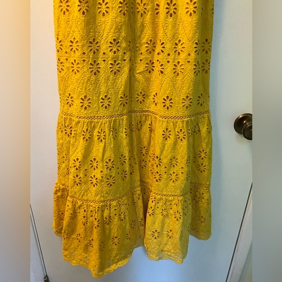 KATE SPADE New York Yellow Eyelet Patio Dress Size Small - Picture 6 of 13